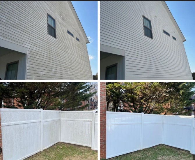 House siding before and after soft washing